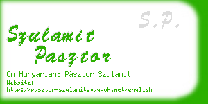 szulamit pasztor business card